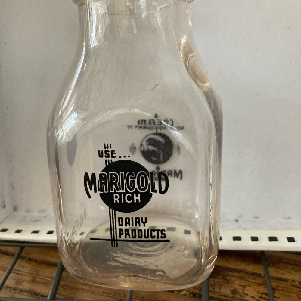 Vintage Art Deco Glass Cream Bottle